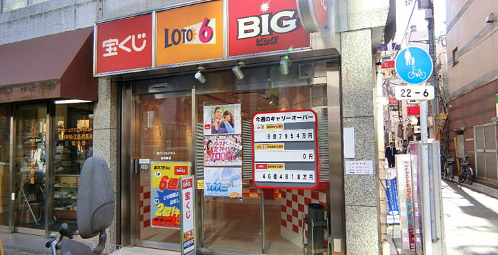 宝くじロトハウス湯島駅店の店頭