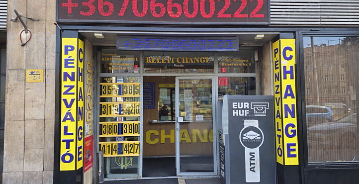 Storefront of Keleti Station Baross