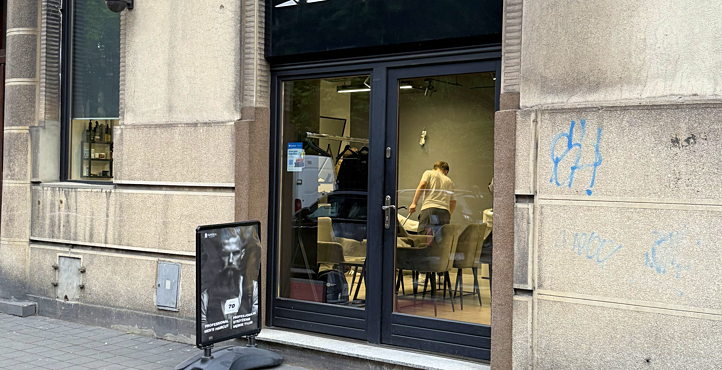 Storefront of Barber near Cracow University of Technology